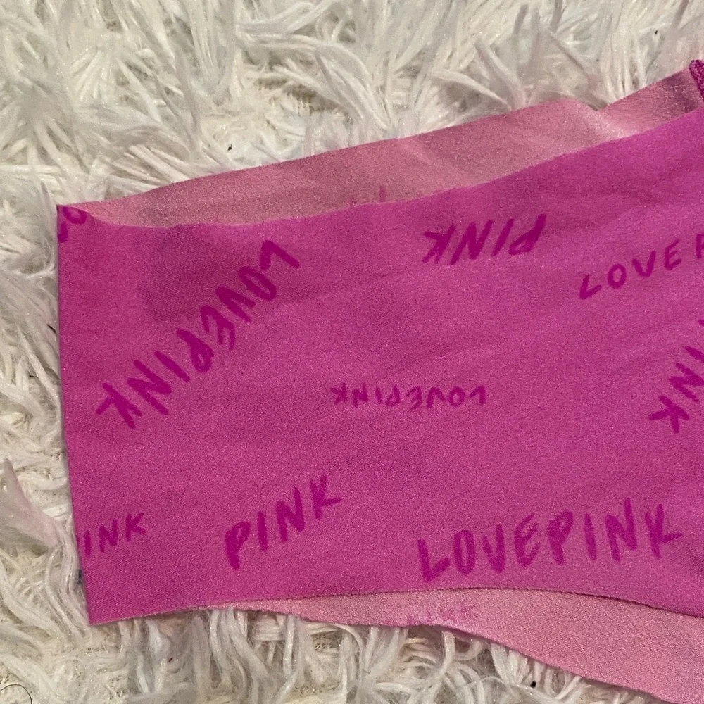 PINK Victoria's Secret Seamless Hipster Bottoms in Hot Pink with Love Pink Print